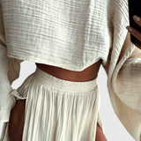 Martha Conjunto de Dos Piezas con Falda de Abertura Alta