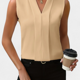 Nele | Blusa Sin Mangas con Escote en V y Corte Fluido