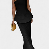 Clarita Conjunto de Dos Piezas Plisado Sin Tirantes