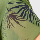 Lupita Vestido Midi de Chiffon Verde con Corte en A