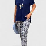 Candelaria Conjunto Elegante de Dos Piezas con Corte Estructurado