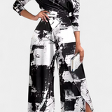 Brina Mono Largo Tie Dye con Hombros Descubiertos y Pierna Ancha con Abertura