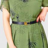 Lupita Vestido Midi de Chiffon Verde con Corte en A