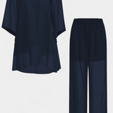 Kitty Conjunto de Dos Piezas con Hombros Descubiertos y Silueta Fluida