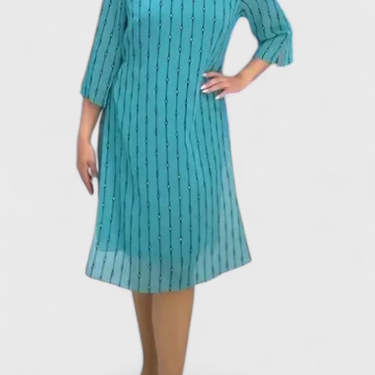 Polly Vestido Elegante de Gasa con Corte Clásico y Caída Fluida