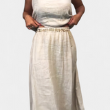 Meliora Conjunto en Lino y Algodón con Chaleco Sin Mangas y Falda