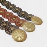 Alicia Cinturón Cowboy Vintage con Hebilla Circular Decorativa