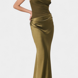 Ottavia Vestido Largo de Fiesta Plisado con Escote de Un Solo Hombro