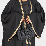 Ginebra Abaya Fluida con Bordado Dorado