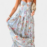 Neha Vestido Floral con Espalda Abierta y Tirantes Finos