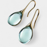 Pendientes de Gota de Cristal en Oro y Plata