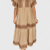 Allona Vestido Maxi Boho con Escote en V y Corte Relajado