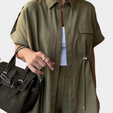 Lani Conjunto Relaxed de Camisa y Pantalones de Algodón y Lino