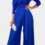 Brina Mono Largo Tie Dye con Hombros Descubiertos y Pierna Ancha con Abertura