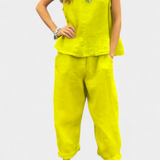 Leona Conjunto de Chaleco y Pantalón Sin Mangas en Algodón Lino