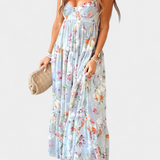 Neha Vestido Floral con Espalda Abierta y Tirantes Finos