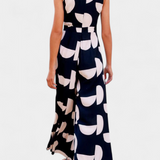 Brooke Mono Holgado Estampado con Cintura Ceñida y Pierna Ancha