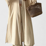 Suella Conjunto Casual de Dos Piezas con Cárdigan Largo y Abertura Lateral