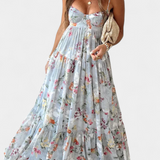 Neha Vestido Floral con Espalda Abierta y Tirantes Finos