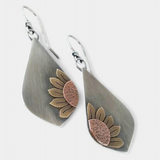 Bohemian Sunflower Pendant Earrings
