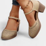 Cirila Botines de Mujer de Cuero Sintético con Hebilla Decorativa