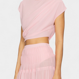 Nalia Falda de Chifón con Cintura Elástica y Capas Vaporosas