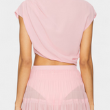 Nalia Falda de Chifón con Cintura Elástica y Capas Vaporosas